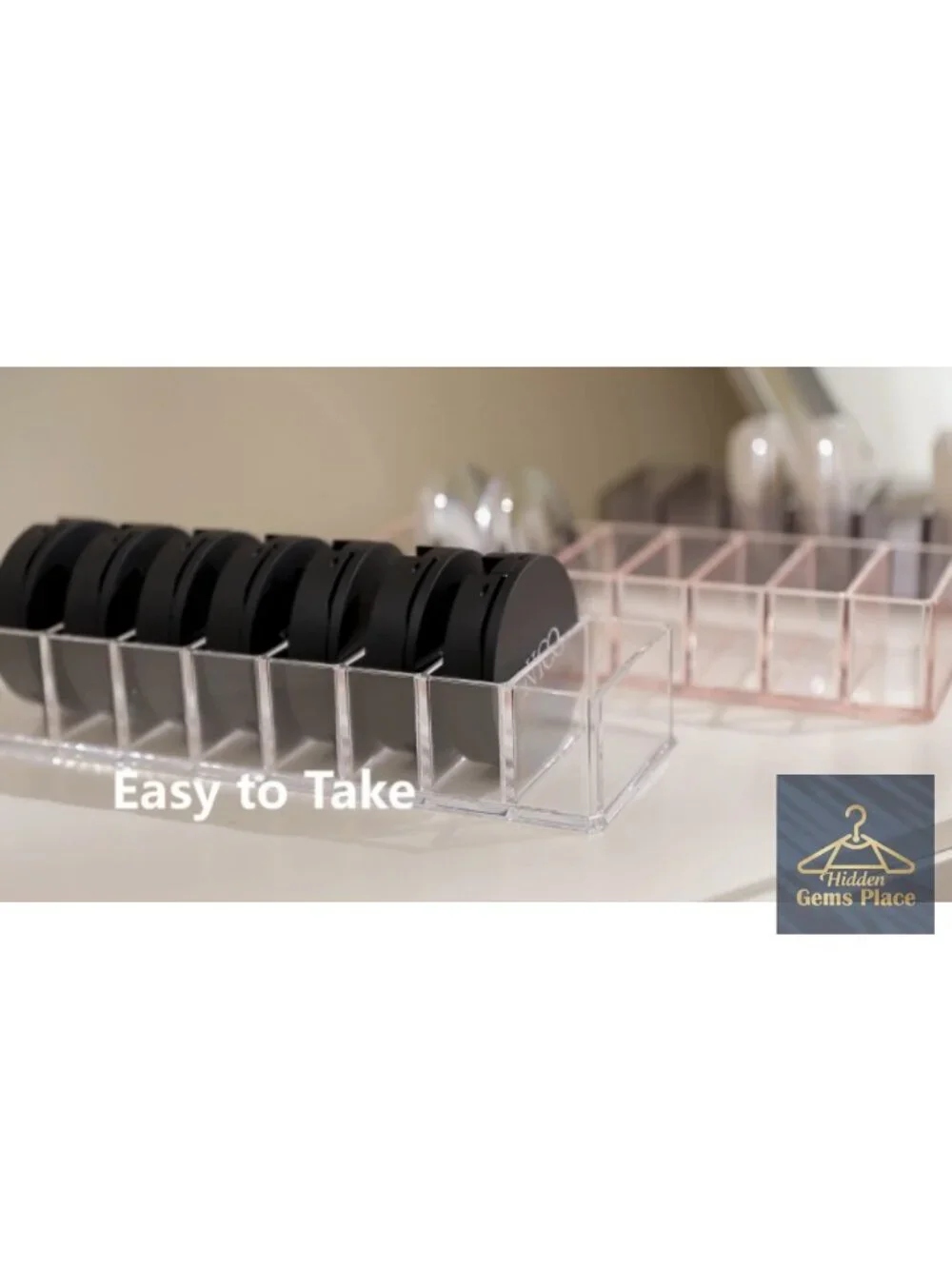 Clear Acrylic 8-Slot Makeup Organizer for Lipstick, Palettes, Cosmetic Storage